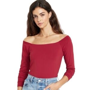 Old Navy Red Off-Shoulder Cropped Top